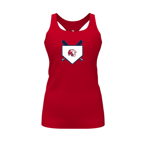 [CUS-DFW-RCBK-PER-RED-FYS-LOGO3] Racerback Tank Top (Female Youth S, Red, Logo 3)