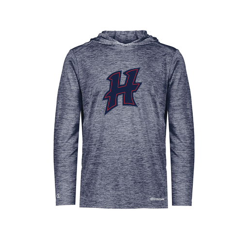 [FOLHCGNV-AS-LOGO2] Decker Men's Charge Hoodie (Adult S, Navy, Logo 2)