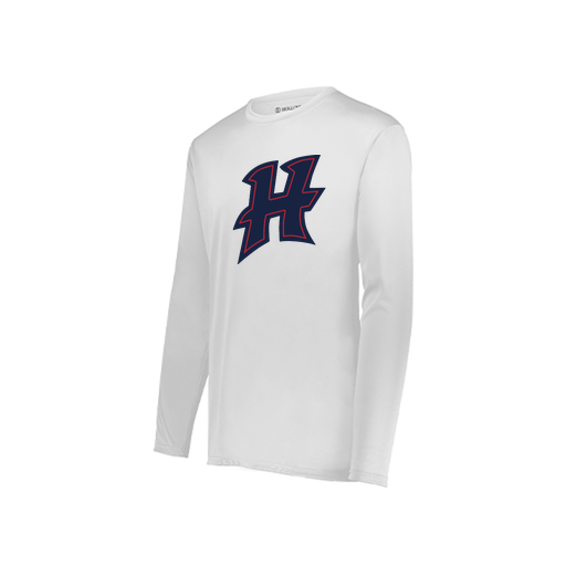 [222822.005.XS-LOGO2] Men's LS Smooth Sport Shirt (Adult XS, White, Logo 2)