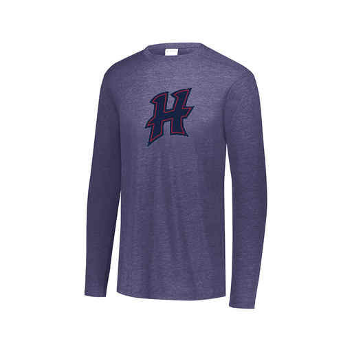 [FTLCUBNV-AXS-LOGO2] Decker Men's Tri-Blend T-Shirt - Long Sleeve (Adult XS, Navy, Logo 2)