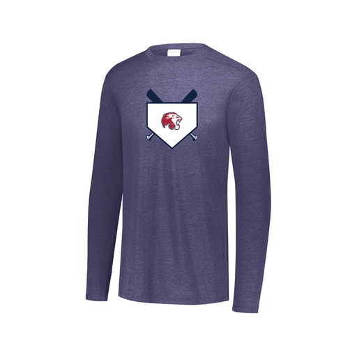 [FTLCUBNV-AXS-LOGO3] Decker Men's Tri-Blend T-Shirt - Long Sleeve (Adult XS, Navy, Logo 3)
