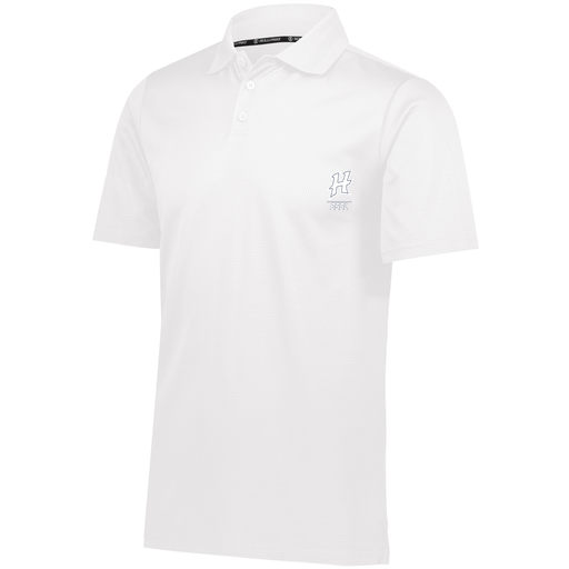 [222568.005.S-LOGO1] Men's Prism Polo (Adult S, White, Logo 1)