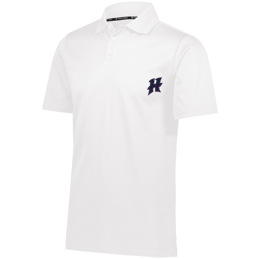 [222568.005.S-LOGO2] Men's Prism Polo (Adult S, White, Logo 2)