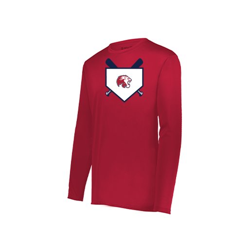 [222823.083.S-LOGO3] Youth LS Smooth Sport Shirt (Youth S, Red, Logo 3)