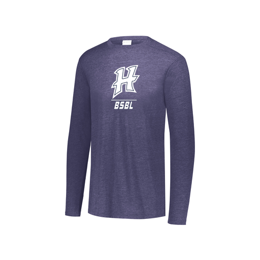 [FTLCUBNV-YS-LOGO1] Decker Youth Tri-Blend T-Shirt - Long Sleeve (Youth S, Navy, Logo 1)