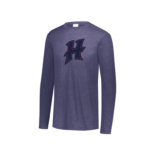 [FTLCUBNV-YS-LOGO2] Decker Youth Tri-Blend T-Shirt - Long Sleeve (Youth S, Navy, Logo 2)