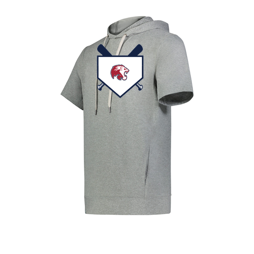 [222605-SIL-YS-LOGO3] YOUTH VENTURA SOFT KNIT SHORT SLEEVE HOODIE (Youth S, Silver, Logo 3)