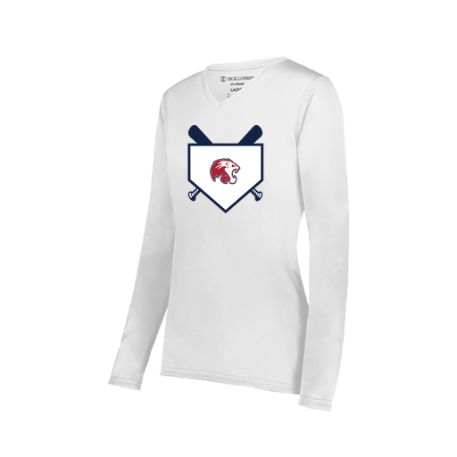 [222824.005.S-LOGO3] Ladies LS Smooth Sport Shirt (Female Adult S, White, Logo 3)