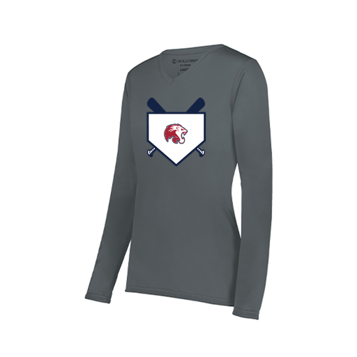 [222824.059.S-LOGO3] Ladies LS Smooth Sport Shirt (Female Adult S, Gray, Logo 3)