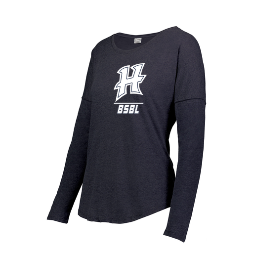 [FTLCUBNV-FAS-LOGO1] Decker Women's Tri-Blend T-Shirt - Long Sleeve (Female Adult S, Navy, Logo 1)