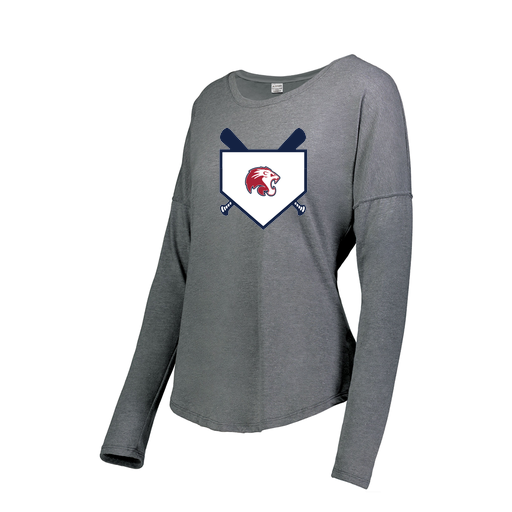 [FTLCUBGY-FAS-LOGO3] Decker Women's Tri-Blend T-Shirt - Long Sleeve (Female Adult S, Gray, Logo 3)